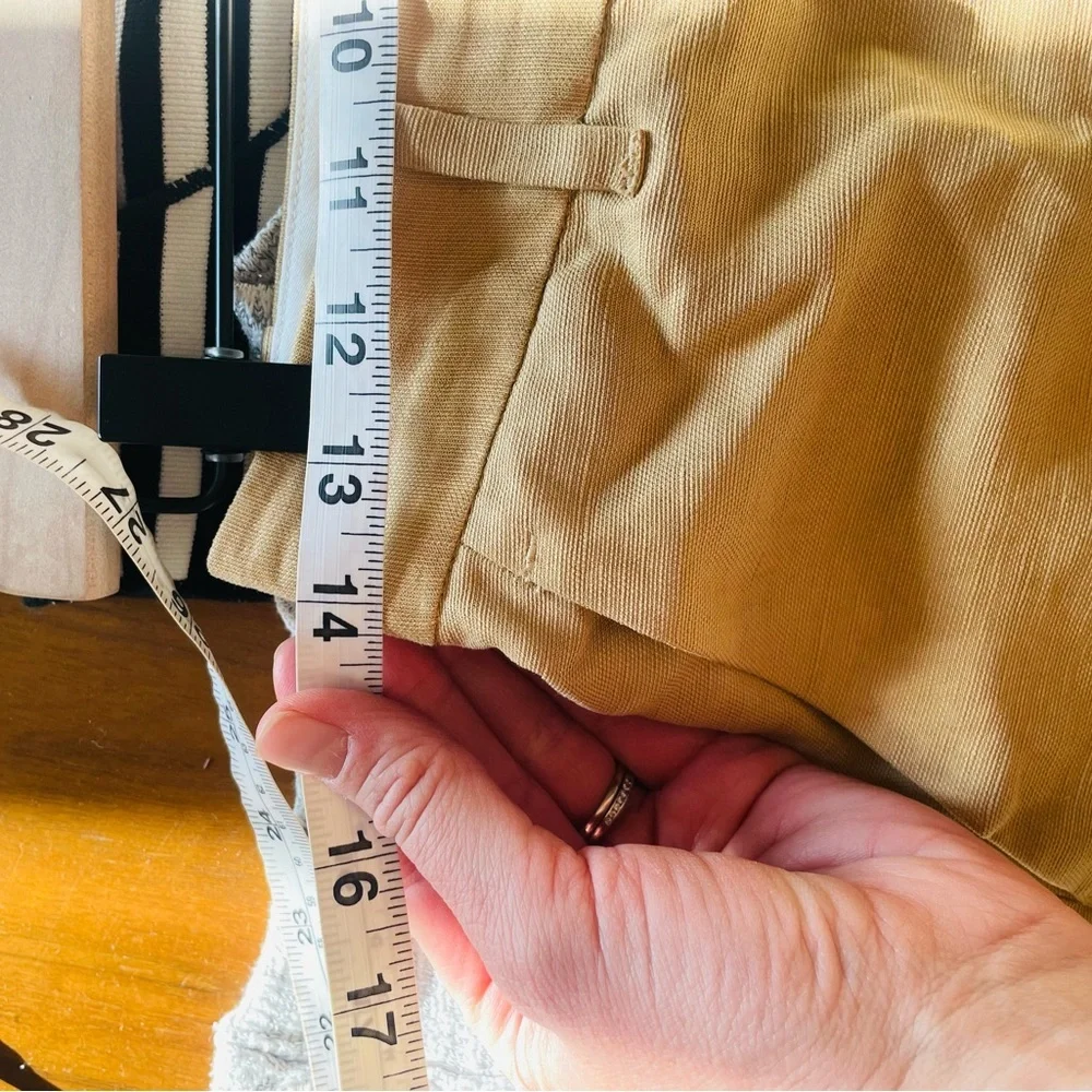Wilfred Free Tan Khaki High Waisted Linen Blend Trousers